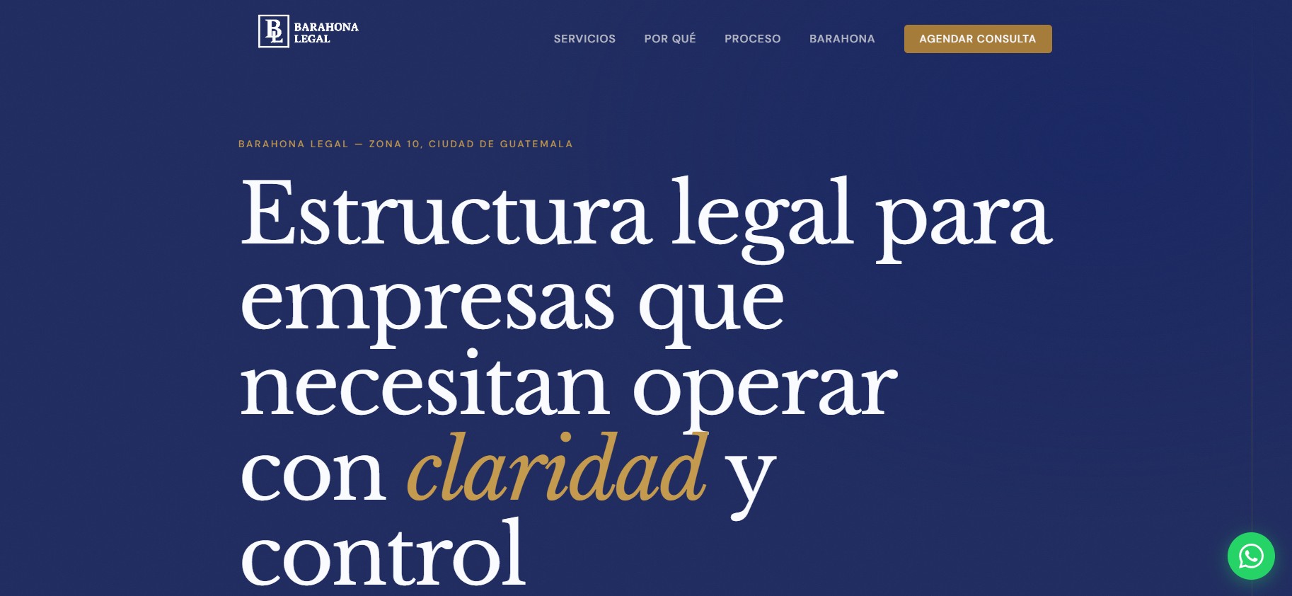 Barahona Legal — Hero